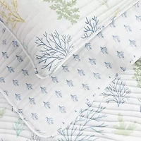 Linery Pastel Coral Pattern Reversible Quilt Set