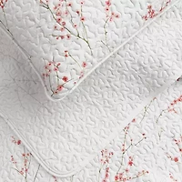 Linery Cherry Blossom Floral Reversible Quilt Set
