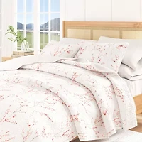 Linery Cherry Blossom Floral Reversible Quilt Set