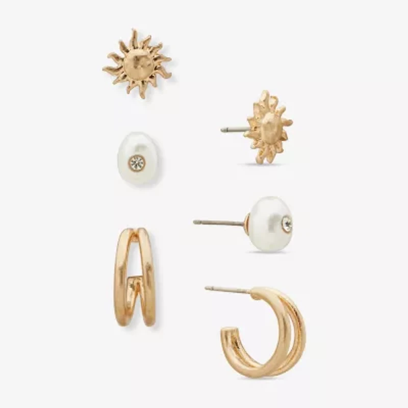 a.n.a Womens 3 Pair Earring Set