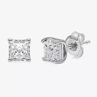 I/SI2 ) CT. T.W. Lab-Grown Diamond Sterling Silver or 14K Gold over Princess Stud Earrings