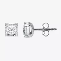 I/SI2 ) CT. T.W. Lab-Grown Diamond Sterling Silver or 14K Gold over Princess Stud Earrings