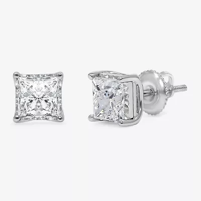 I/SI2 ) CT. T.W. Lab-Grown Diamond Sterling Silver or 14K Gold over Princess Stud Earrings