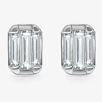 (I/Si2) 1/2 CT. T.W. Lab Grown White Diamond Sterling Silver 4.6mm Rectangular Stud Earrings