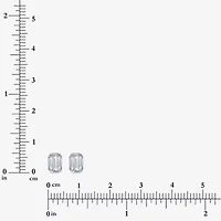(I/Si2) 1/2 CT. T.W. Lab Grown White Diamond Sterling Silver 4.6mm Rectangular Stud Earrings