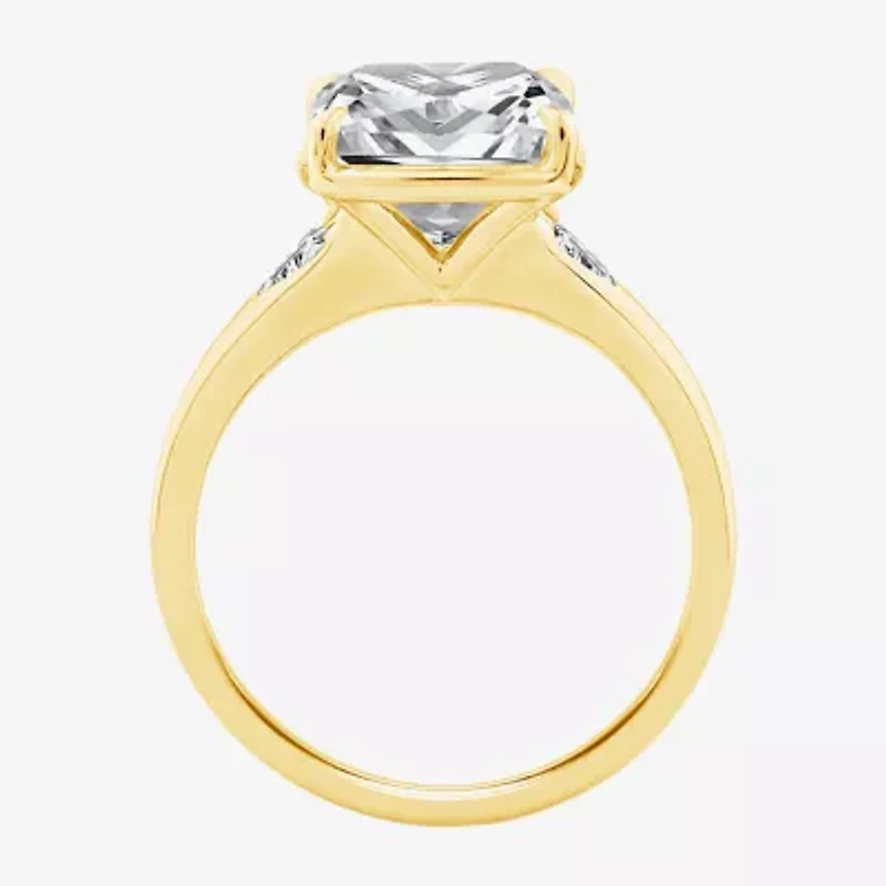 Grown Gorgeous (F / Vs2) Womens 5 1/3 Ct. T.W. Lab White Diamond 14K Gold Cushion 3-Stone Engagement Ring