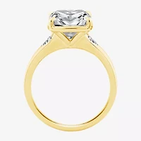 Grown Gorgeous (F / Vs2) Womens 5 1/3 Ct. T.W. Lab White Diamond 14K Gold Cushion 3-Stone Engagement Ring