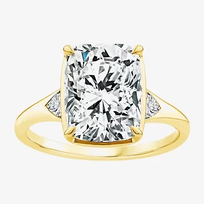Grown Gorgeous (F / Vs2) Womens 5 1/3 Ct. T.W. Lab White Diamond 14K Gold Cushion 3-Stone Engagement Ring