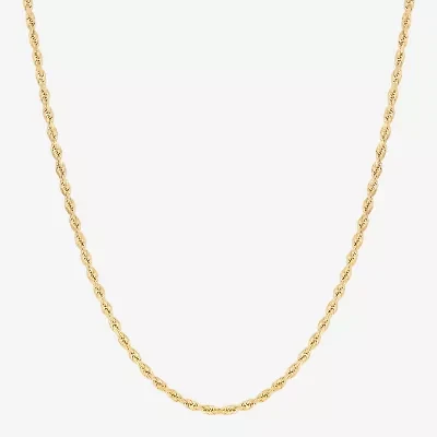 Womens 10K Gold 20 Inch Rope Chain Necklace