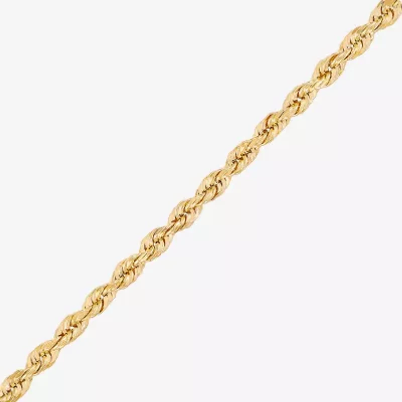 Womens 10K Gold 20 Inch Rope Chain Necklace