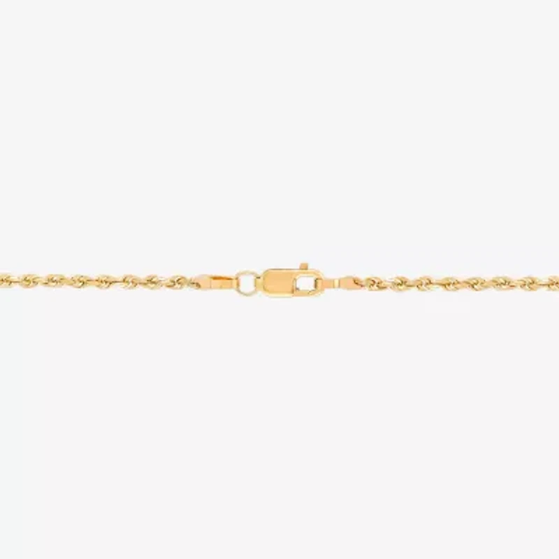 Womens 10K Gold 22 Inch Rope Chain Necklace