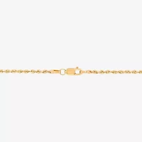Womens 10K Gold 22 Inch Rope Chain Necklace