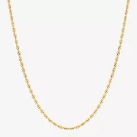Womens 10K Gold 22 Inch Rope Chain Necklace