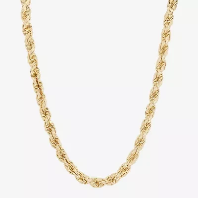 Mens 10K Gold 22 Inch Rope Chain Necklace