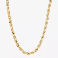 Mens 10K Gold 22 Inch Rope Chain Necklace