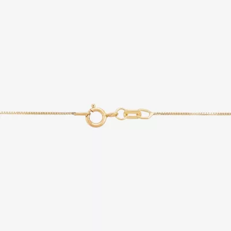 Womens 10K Gold Inch Box Chain Necklace