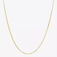 Womens 10K Gold Inch Box Chain Necklace