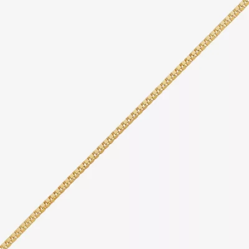 Womens 10K Gold Inch Box Chain Necklace