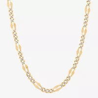 Made in Italy Womens 14K Two Tone Gold 18 Inch Figaro Chain Necklace
