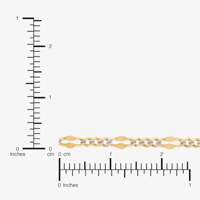 Made in Italy Womens 14K Two Tone Gold 18 Inch Figaro Chain Necklace