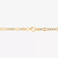 Made in Italy Womens 14K Two Tone Gold 7.5 Inch Solid Figaro Chain Bracelet