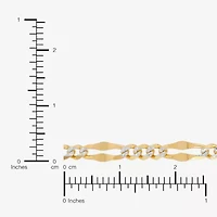 Made in Italy Womens 14K Two Tone Gold 7.5 Inch Solid Figaro Chain Bracelet