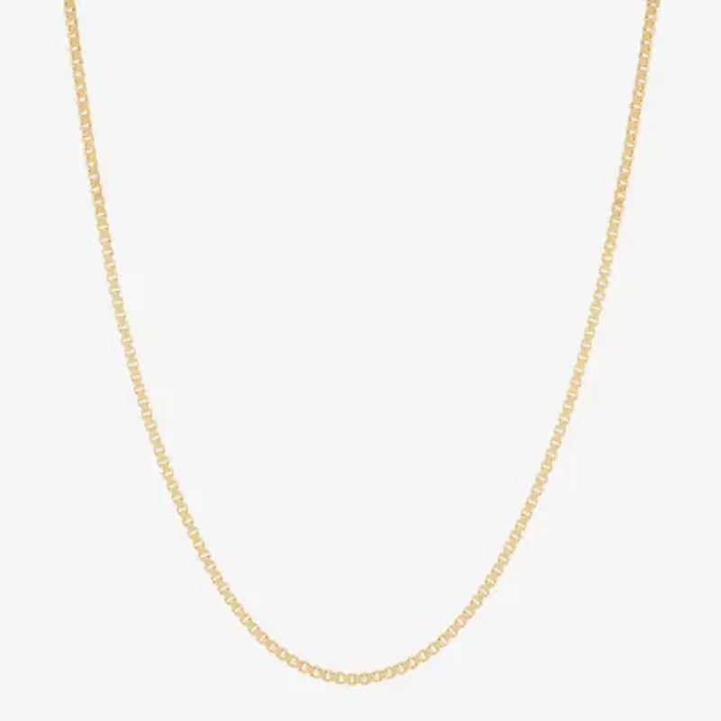 Made in Italy Womens 14K Gold 20 Inch Box Chain Necklace