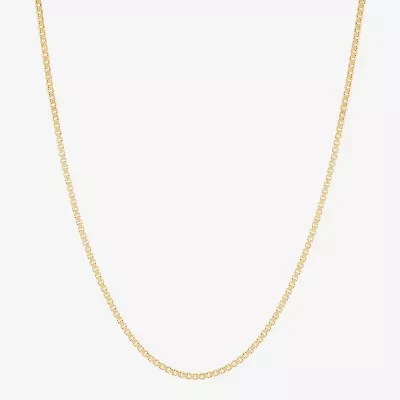 Made in Italy Womens 14K Gold 20 Inch Box Chain Necklace