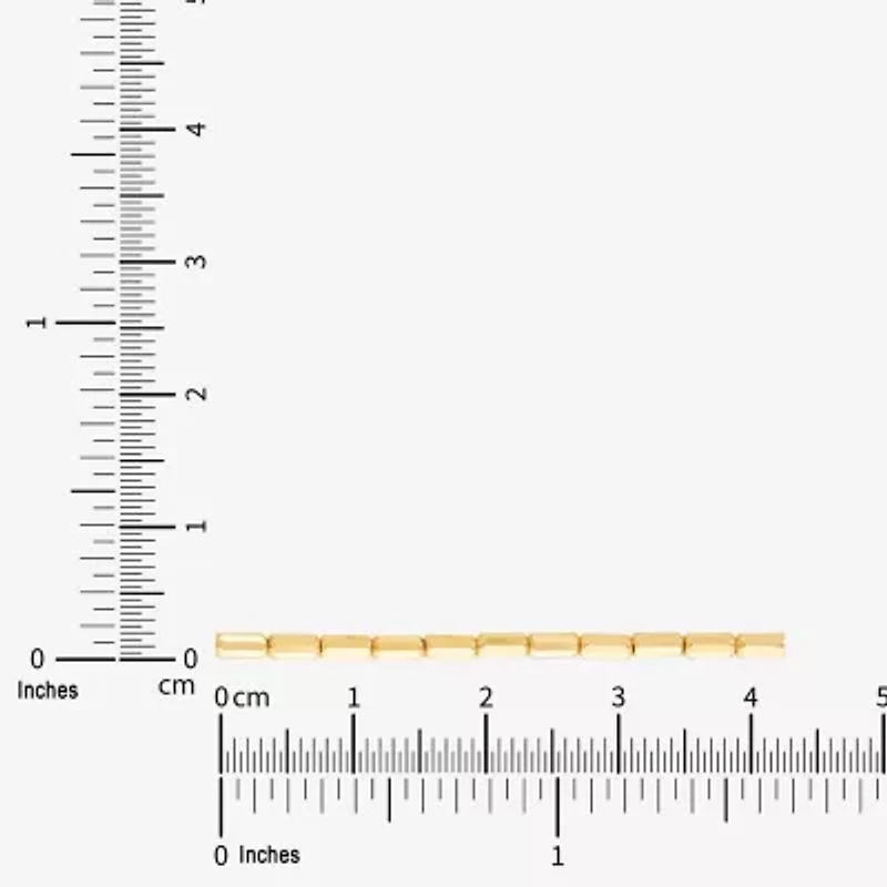 Womens 10K Gold 7.5 Inch Hollow Link Chain Bracelet