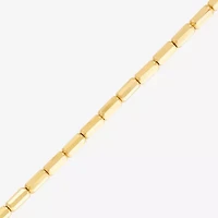 Womens 10K Gold 7.5 Inch Hollow Link Chain Bracelet