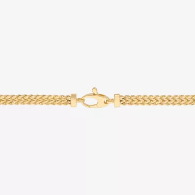 Womens 10K Gold 7.5 Inch Hollow Link Chain Bracelet