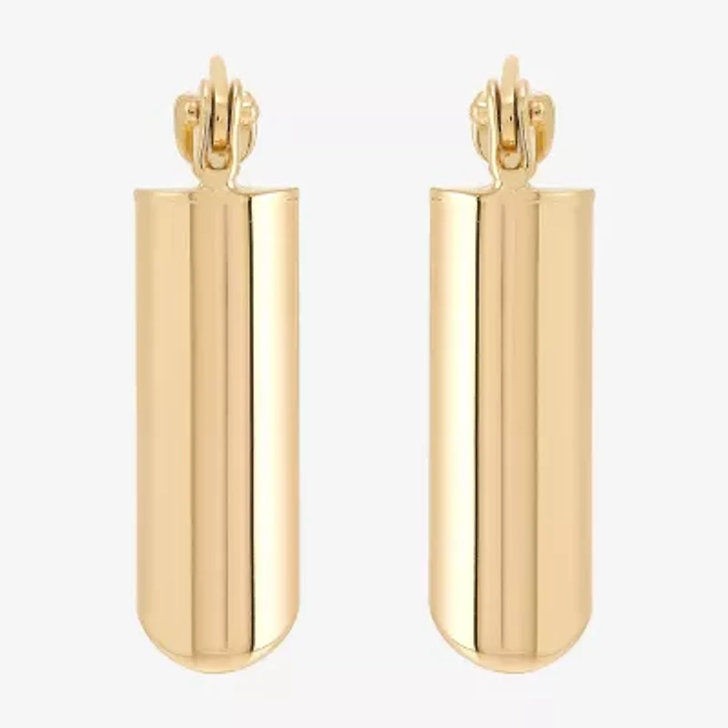 Gold Addiction Womens 10K Gold 17.9mm Rectangular Hoop Earrings
