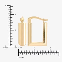 Gold Addiction Womens 10K Gold 17.9mm Rectangular Hoop Earrings