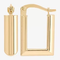 Gold Addiction Womens 10K Gold 17.9mm Rectangular Hoop Earrings