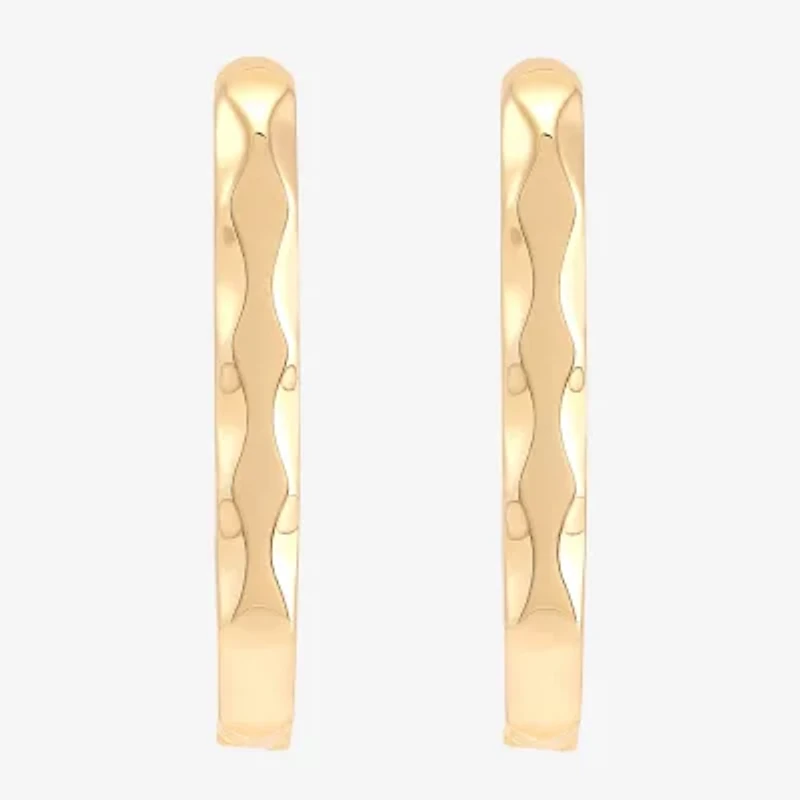 Gold Addiction Womens 10K Gold 18.7mm Oval Hoop Earrings