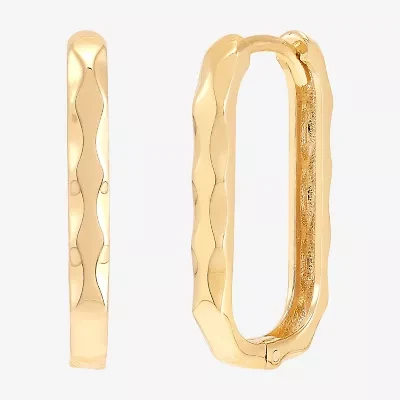 Gold Addiction Womens 10K Gold 18.7mm Oval Hoop Earrings