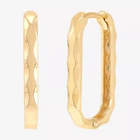 Gold Addiction Womens 10K Gold 18.7mm Oval Hoop Earrings