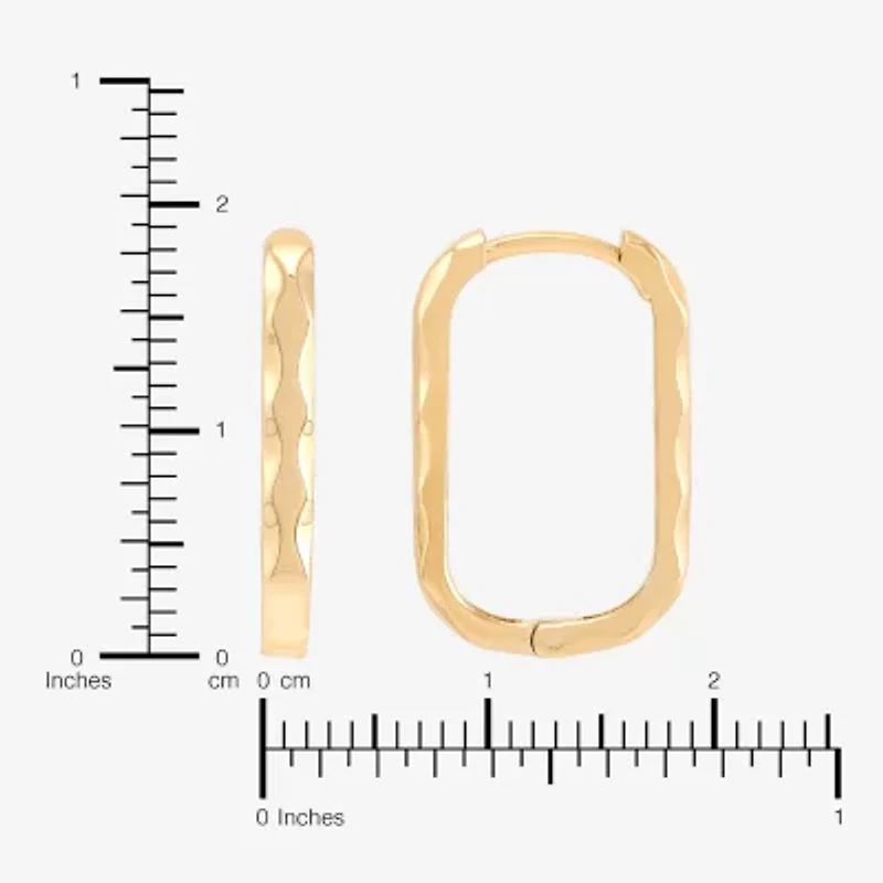 Gold Addiction Womens 10K Gold 18.7mm Oval Hoop Earrings