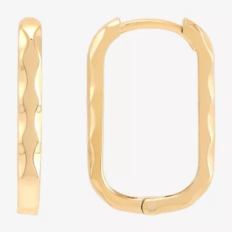 Gold Addiction Womens 10K Gold 18.7mm Oval Hoop Earrings
