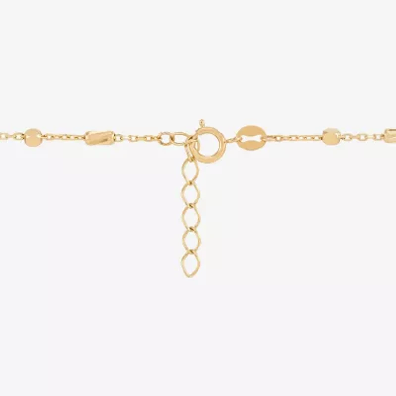 Gold Addiction Womens 10K Gold Inch Solid Chain Bracelet