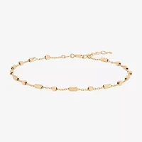 Gold Addiction Womens 10K Gold Inch Solid Chain Bracelet