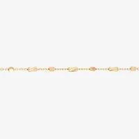 Gold Addiction Womens 10K Gold Inch Solid Chain Bracelet