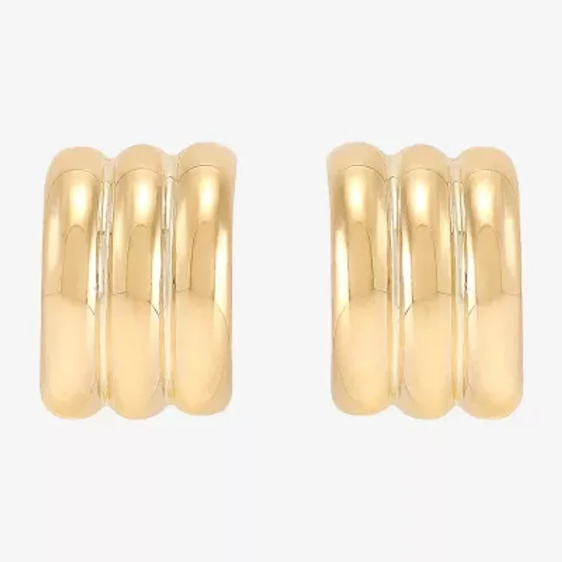 Gold Addiction Womens 10K Gold 10.8mm Hoop Earrings