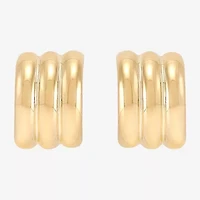 Gold Addiction Womens 10K Gold 10.8mm Hoop Earrings