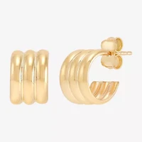 Gold Addiction Womens 10K Gold 10.8mm Hoop Earrings