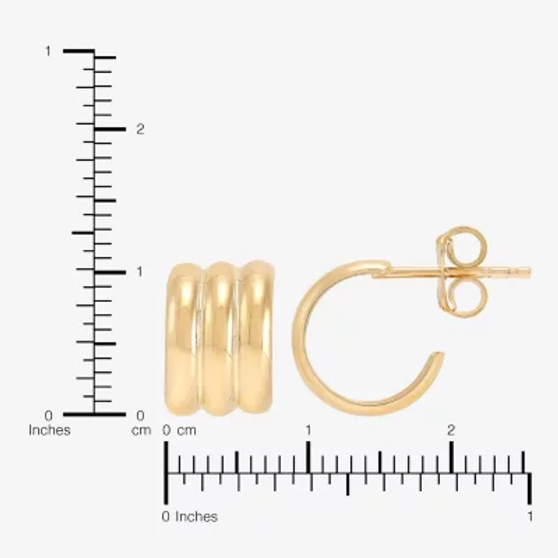 Gold Addiction Womens 10K Gold 10.8mm Hoop Earrings