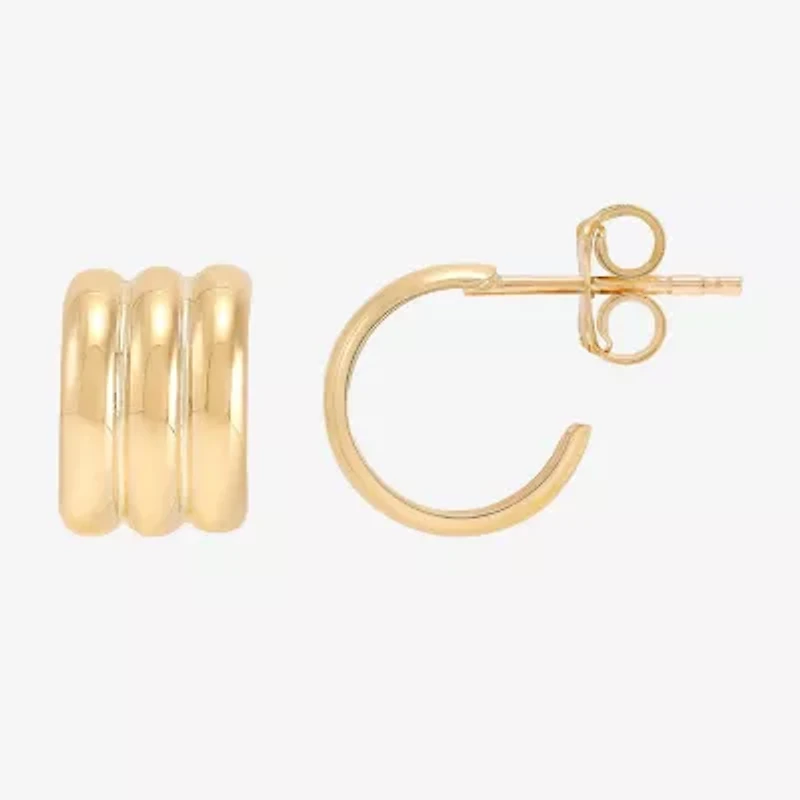 Gold Addiction Womens 10K Gold 10.8mm Hoop Earrings