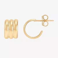 Gold Addiction Womens 10K Gold 10.8mm Hoop Earrings