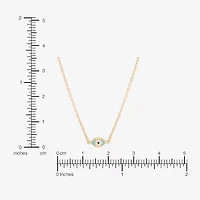 Gold Addiction Womens 10K Gold Evil Eye 18 Inch Pendant Necklace