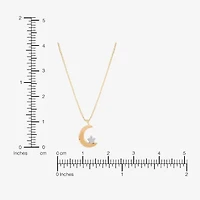 Gold Addiction Womens 10K Two Tone Gold Moon 18 Inch Pendant Necklace